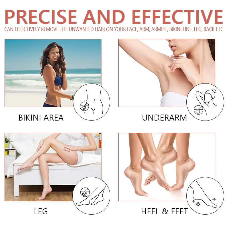 4 In 1 epilatore elettrico donna depilazione rasatura indolore lima per piedi strumenti per Pedicure macchina viso femminile Bikini gamba per il corpo