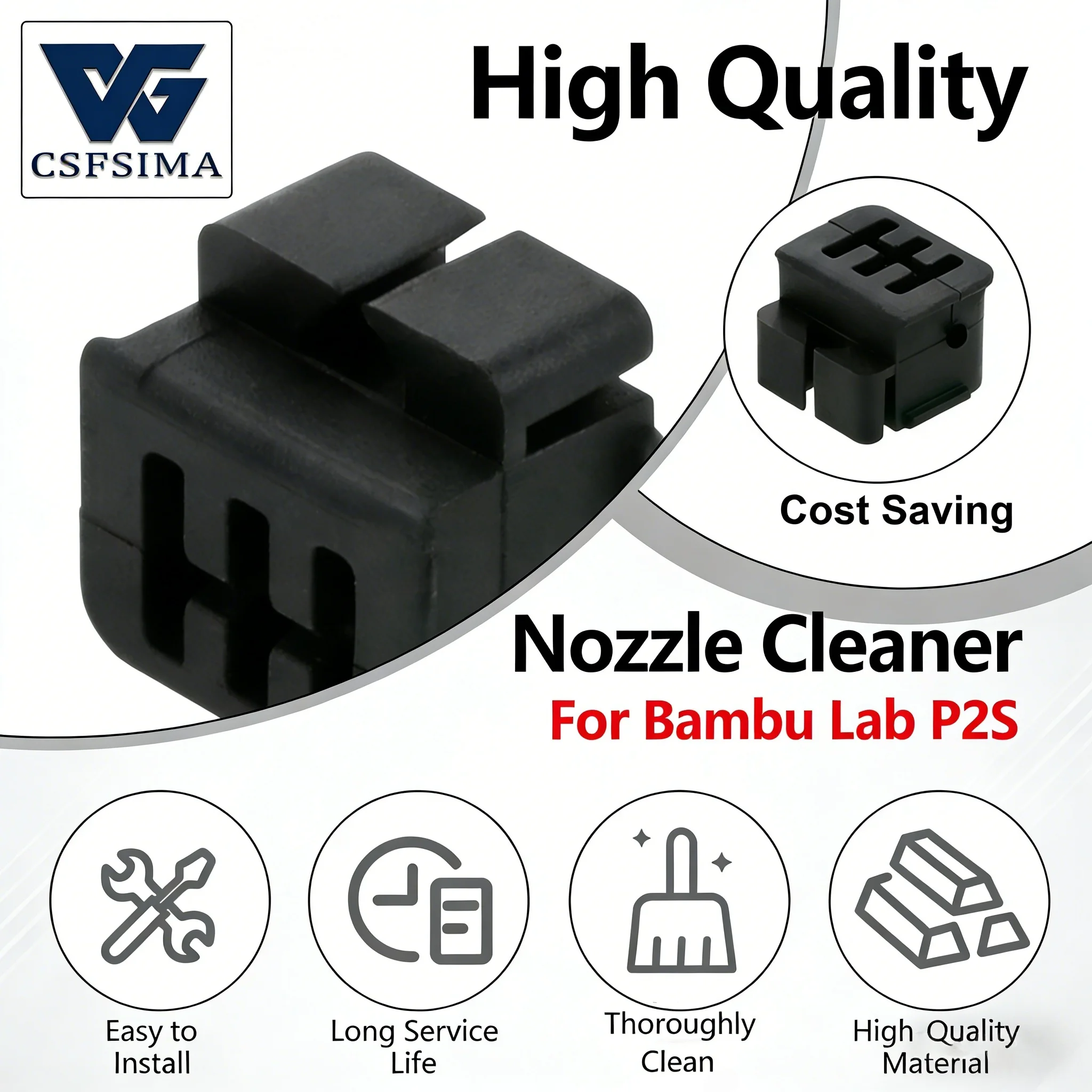 Reusable Silicone Nozzle Wiper Brush Compatible with Bambu Lab P2S H2D H2S, Easy Clean 3D Printer Nozzle Cleaning Tool