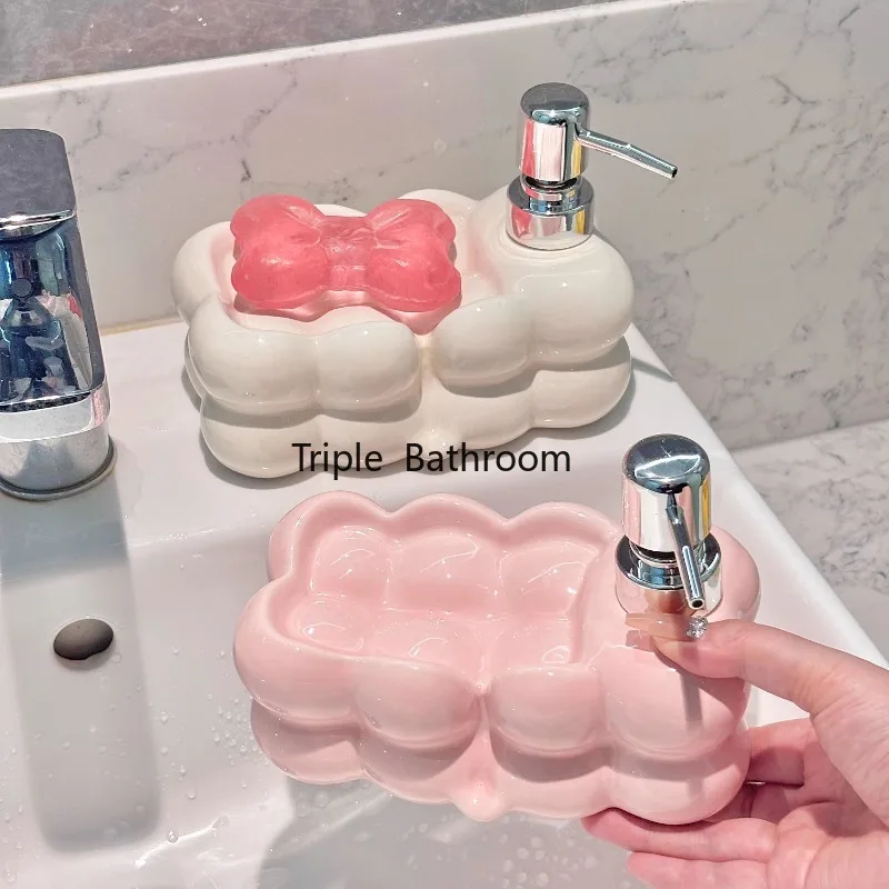 

17x9x13 см керамическая бутылка для дезинфицирующего средства для рук, шампунь/гель для душа/бутылка с лосьоном, тип пресса, бутылка для розлива, аксессуары для ванной комнаты