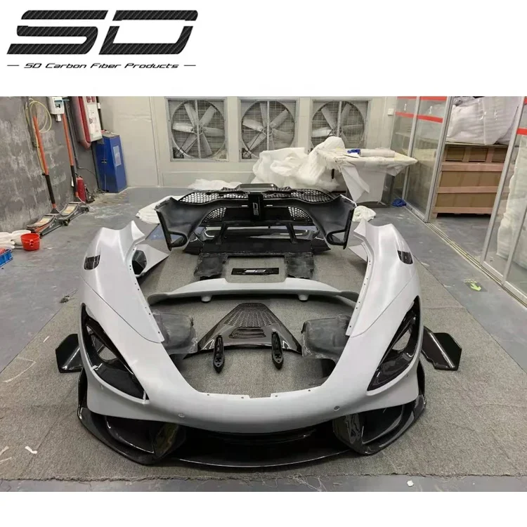 720S Upgrade 765 765LT Car Bumper Front Lip Diffuser Side Skirts Bodykit Full Body Kit Set Face Lift Facelift For McLaren 720S