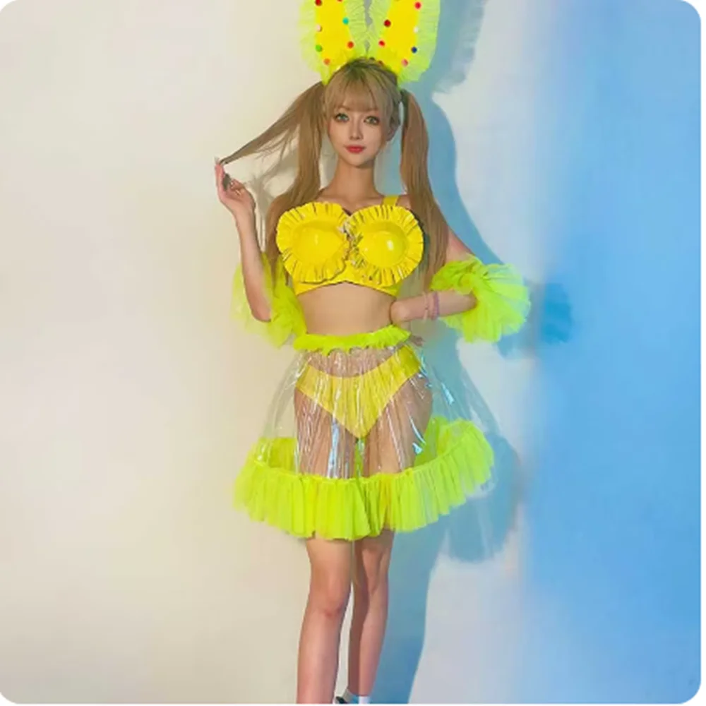 الأرنب جوجو أداء الزي ملهى ليلي بار راقصة زي كرنفال مهرجان الملابس عرض الحفلات كلوبوير الوردي الأخضر الأزرق yj812