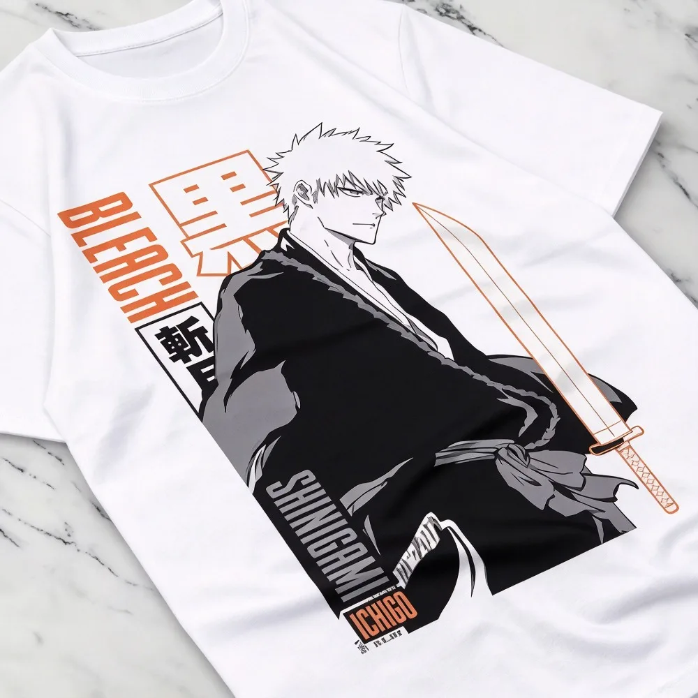 2026 New Unisex Summer Streetwear Oversized Short Sleeve T-shirt Samurai Warrior Figure Print Casual Fashion Daily Wear Tee Tops