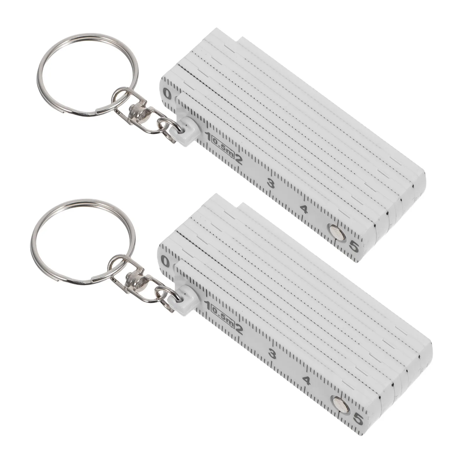 2pcs Folding Ruler 0.5m Clear Portable Lightweight Plastic Measuring Stick for Woodworking & Construction