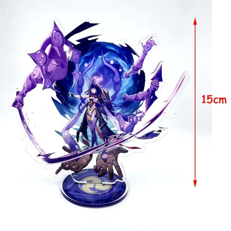 Genshin Impact Xiao Standing Card Toys Zhongli Klee Mona Yae Miko Traveler Anime Figure Acrylic Model Plate Desk Decor Fans Gift