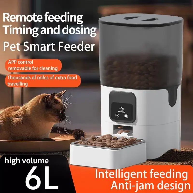 Automatic feeder for cats, 6L large capacity intelligent feeder for cats, timed and quantitative feeder for cats