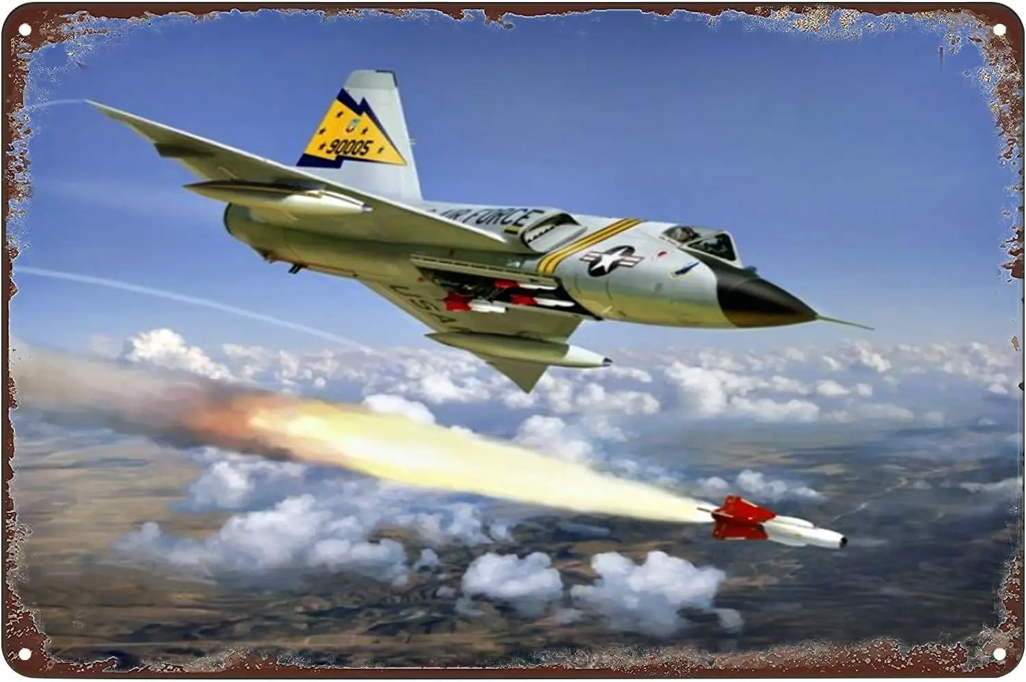 F-106 Delta Dart Air Force Fighter Metal Poster Airplane Tin Sign Wall Art Decor Plaque for Home Bar Club Living Room Garag sign
