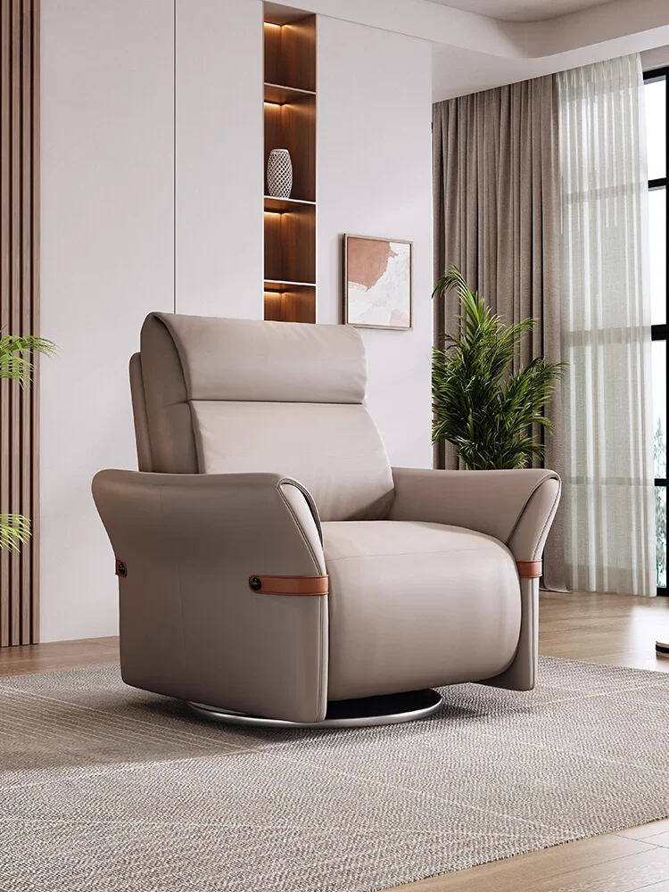 

Yaju Port genuine sofa leather retractable electric multi-functional leisure recliner living room single electric sofa