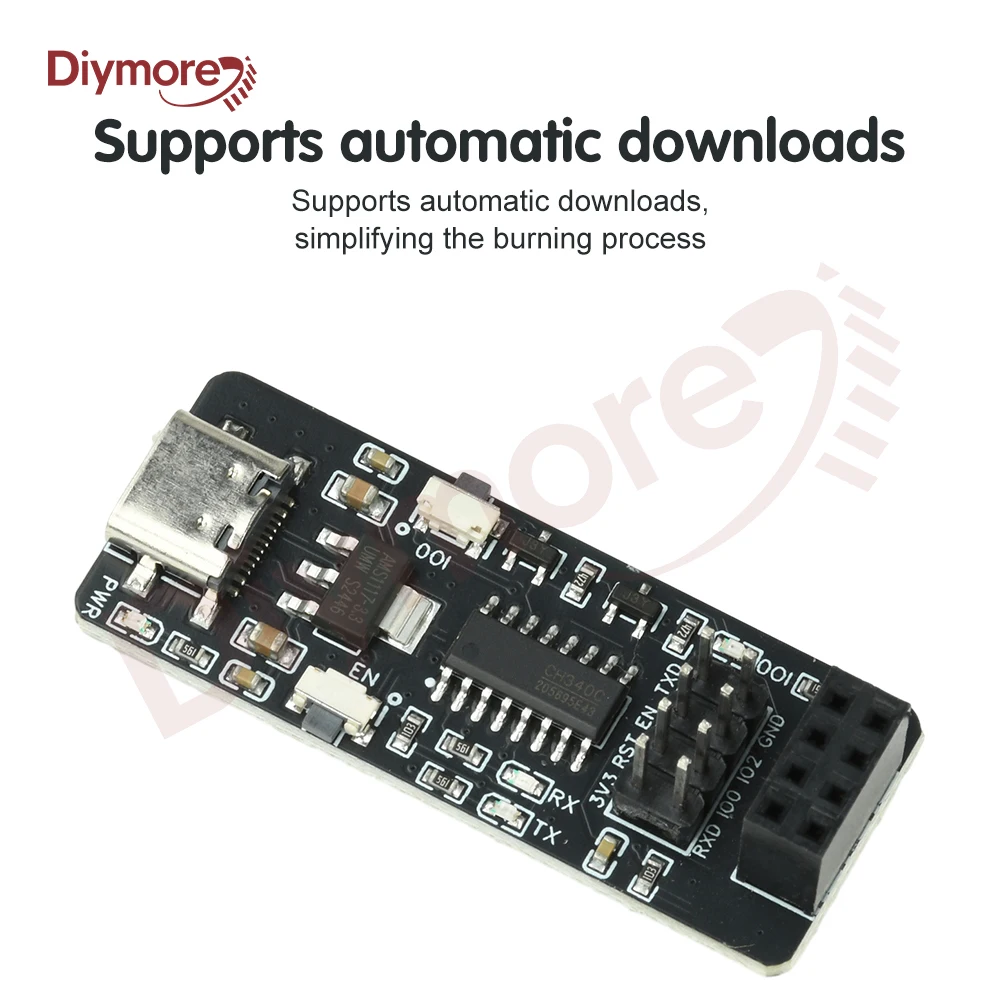 CH340 ESP-01/01S Wireless Transparent Transmission Module ESP8266 Serial Port To Wifi Module Adapter Board Type C