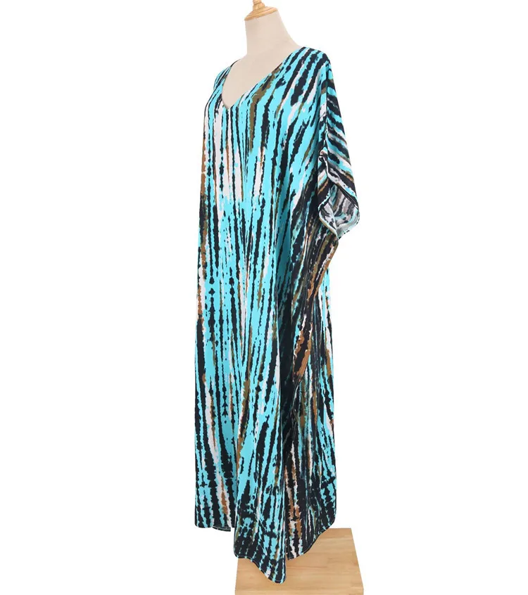 Plus Size Damen Beachwear Long Beach Coverups Kaftan Casual Kaftan Kleid Bademode Cover Ups – Detail 2