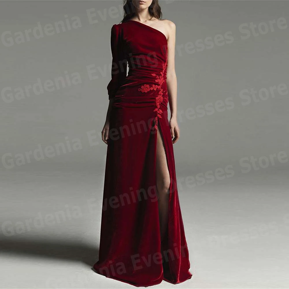 

Изящные женские вечерние платья русалки на одно плечо, платья для выпускного вечера по индивидуальному заказу, Vestidos Para Fiesta De Lujo, с разрезом Robe De Soirée