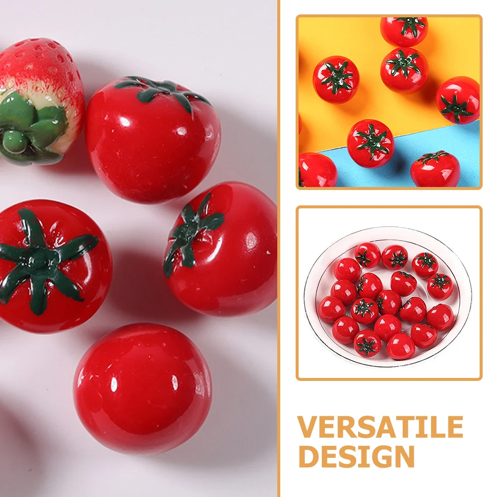 20 Pcs Simulated Tomato Model Fruit House Fruits Models Miniature Decorations Faux Vegetable