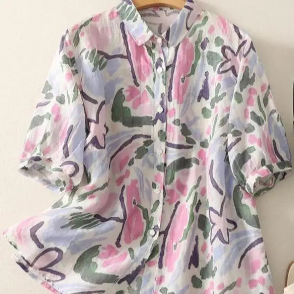 

Casual Floral Print ort Sve Women's irt New Cross-Border Sle Autumn Season Seven-Quarter Sve ort Pants Set