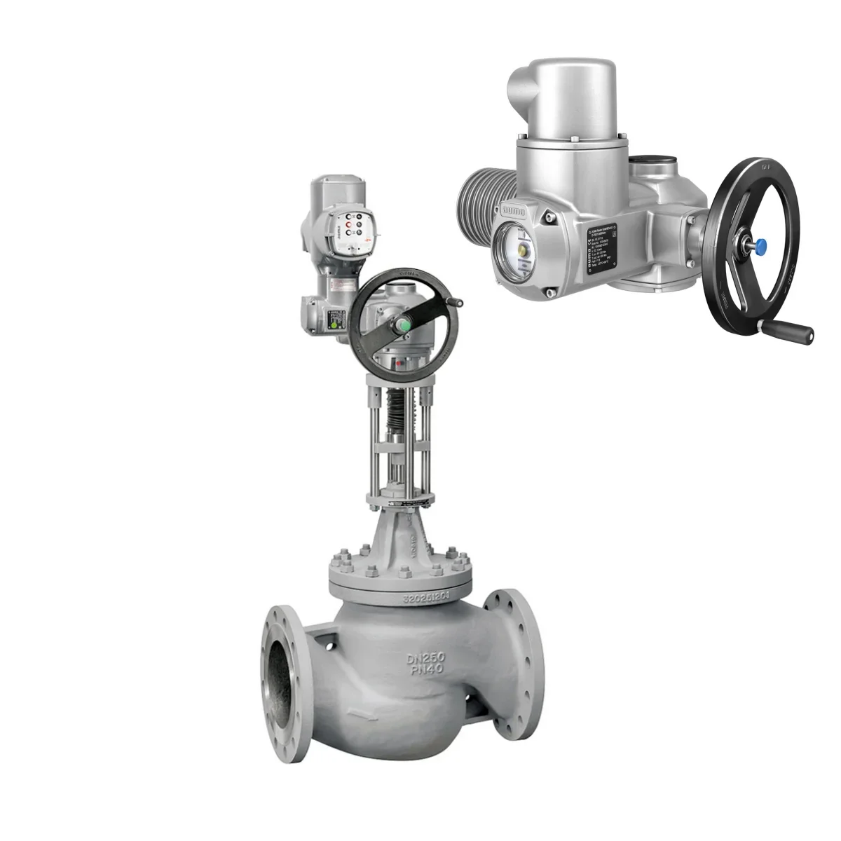 Chinese Electric Control Valve With Auma SA SAR Multi-Turn Electric Actuators Integrated Control Unit Electric Valve Actuator
