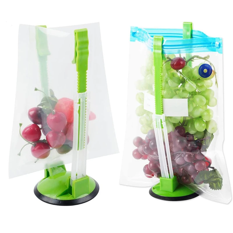 

Adjustable Non Slip Storage Bag Holder Hands-Free Plastic Hands Baggy Rack Sandwichs Bag Racks Kitchen Gadget Bag Support Rack