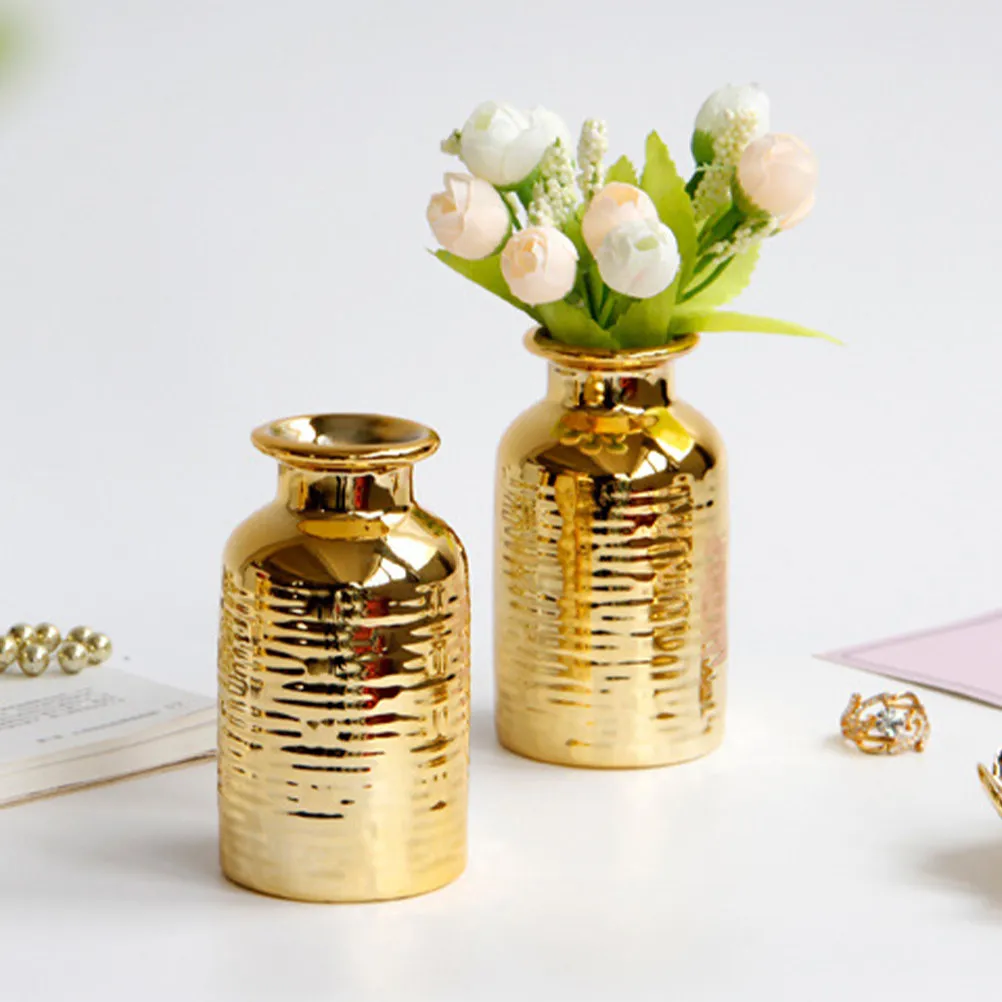 2Pcs European Ceramic Flower Vase Nordic Style Flower Bottle Home Use Long Table Vase Modern Centerpiece Decoration