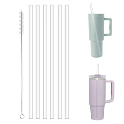 Pajillas de repuesto para vaso de viaje Stanley Adventure Quencher, pajitas de plástico reutilizables con cepillo de limpieza, 40oz, paquete de 6