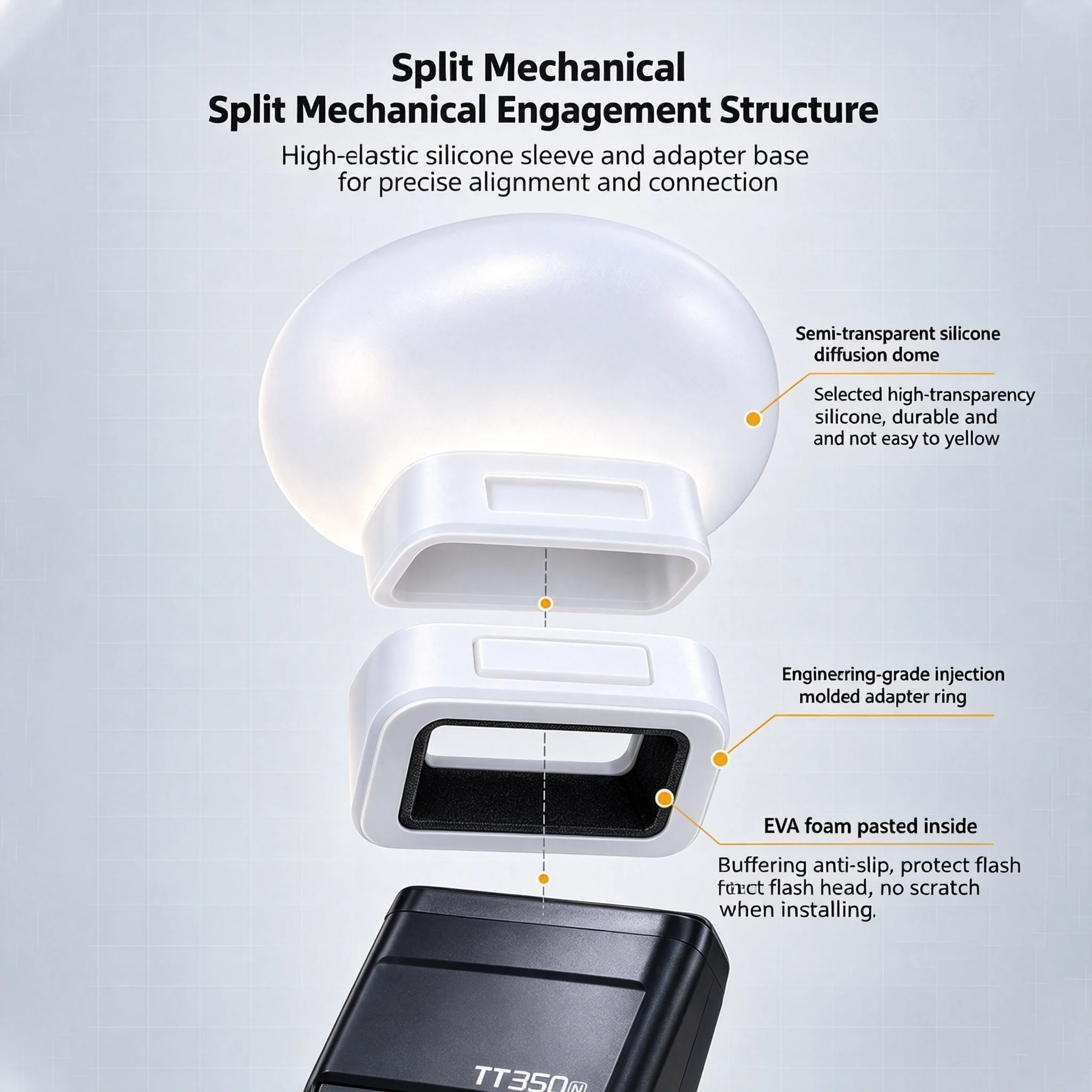 Portable Fill Light Silicone Soft Flash Diffuser for Godox IT32 TT350 V350 V480 Eliminate Hard Shadows Photography Accessories