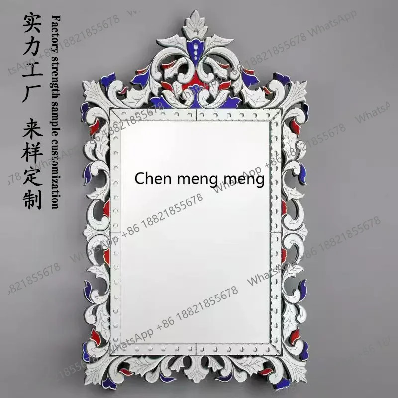 Advanced makeup mirror Girls remodeled bathroom European butterfly home wall round