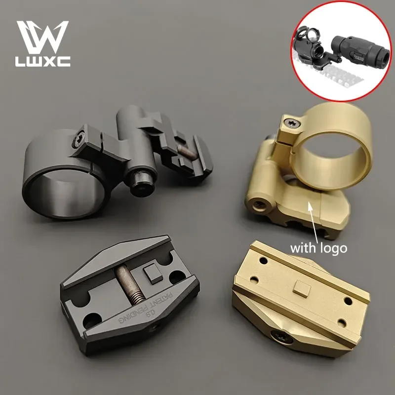 

Тактическая ЧПУ Лупа с низким креплением комбинированная оптическая Центральная линия высота 0,9 дюйма для красной точки и 3X лупа Охота прицеливание аксессуар