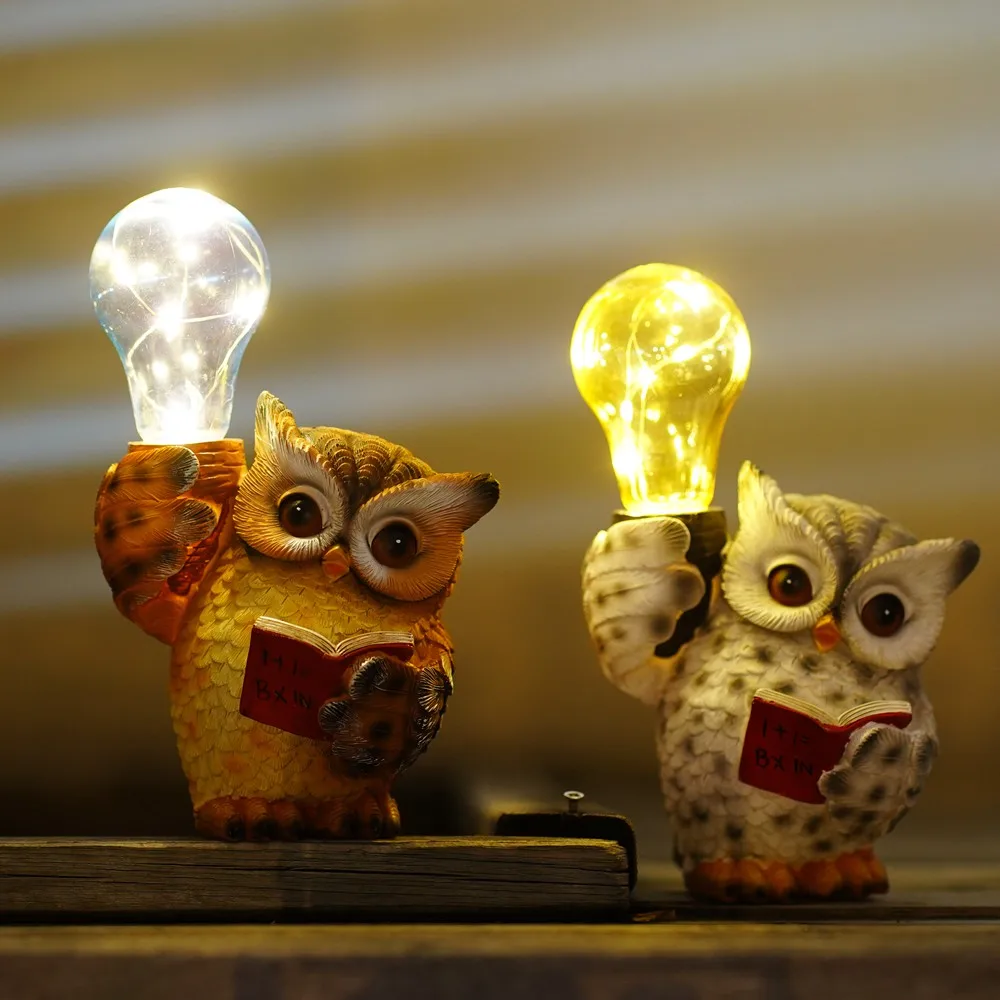 

Vilead Garden Statue Owl Resin Figurine with Solar Lights Animal Sculpture Exterior Decoration Patio Lawn Yard Art Outdoor Decor