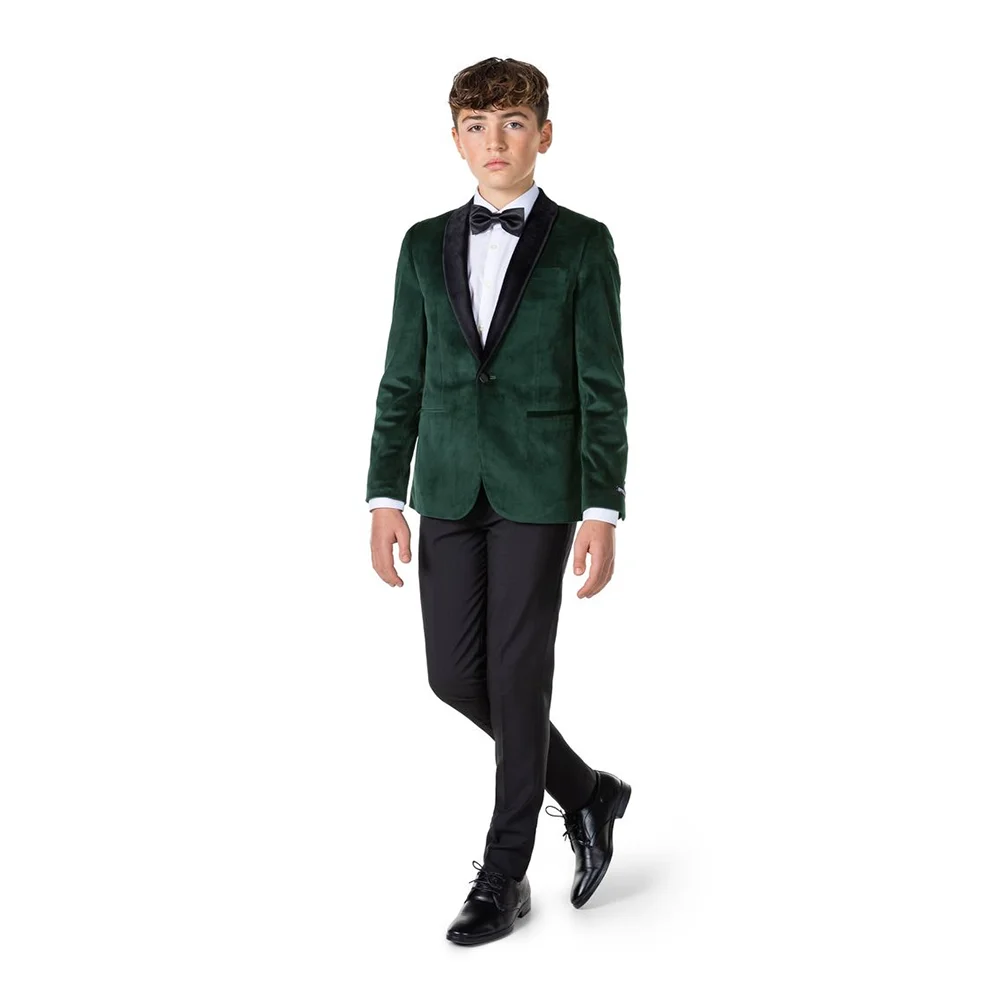 

Velvet Single Breasted Peaked Lapel Boys Suits 2 Pcs (Blazer+Pants) Fashion Boys Sets Formal Occasions Birthday Party Sets