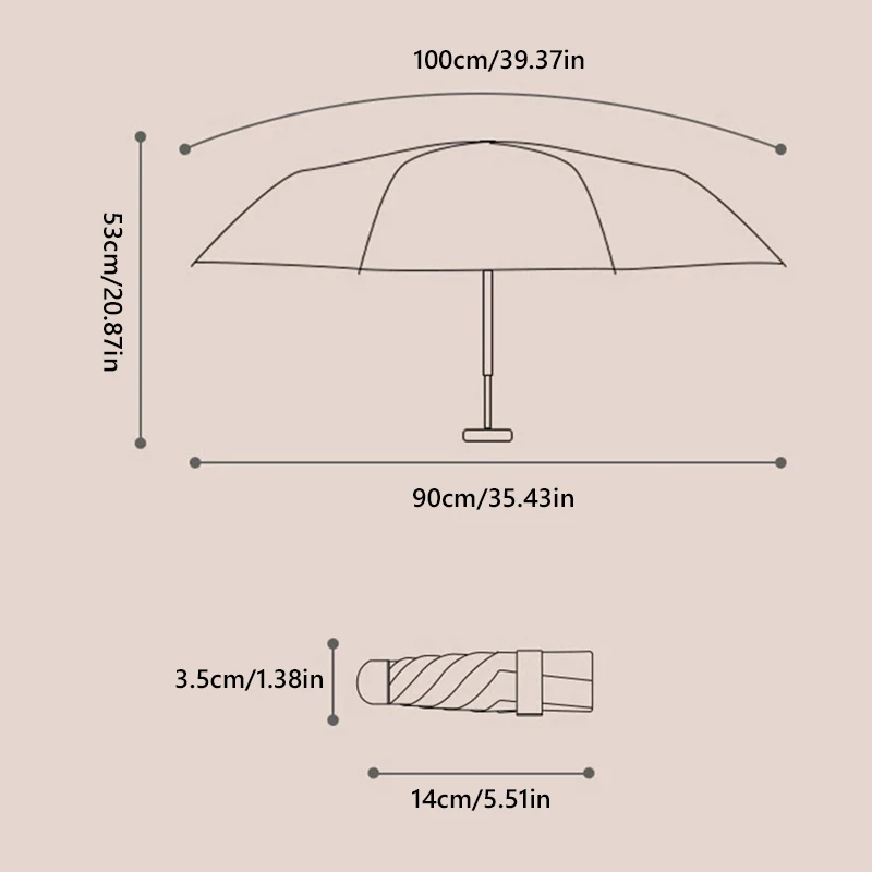 For Xiaomi Capsule Mini umbrella Dual Dragon Bone Sunscreen Rain Umbrella Portable Lightweight Travel Umbrella Sun Rain Dual Use view 2