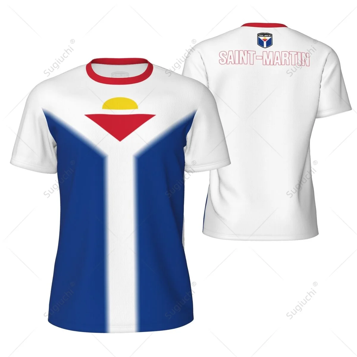 Sport Mesh T-Shirt Saint Martin Flagge für Laufrad Fußball Tennis Fußball Fitness T-Shirts 3d gedruckt benutzer definierte