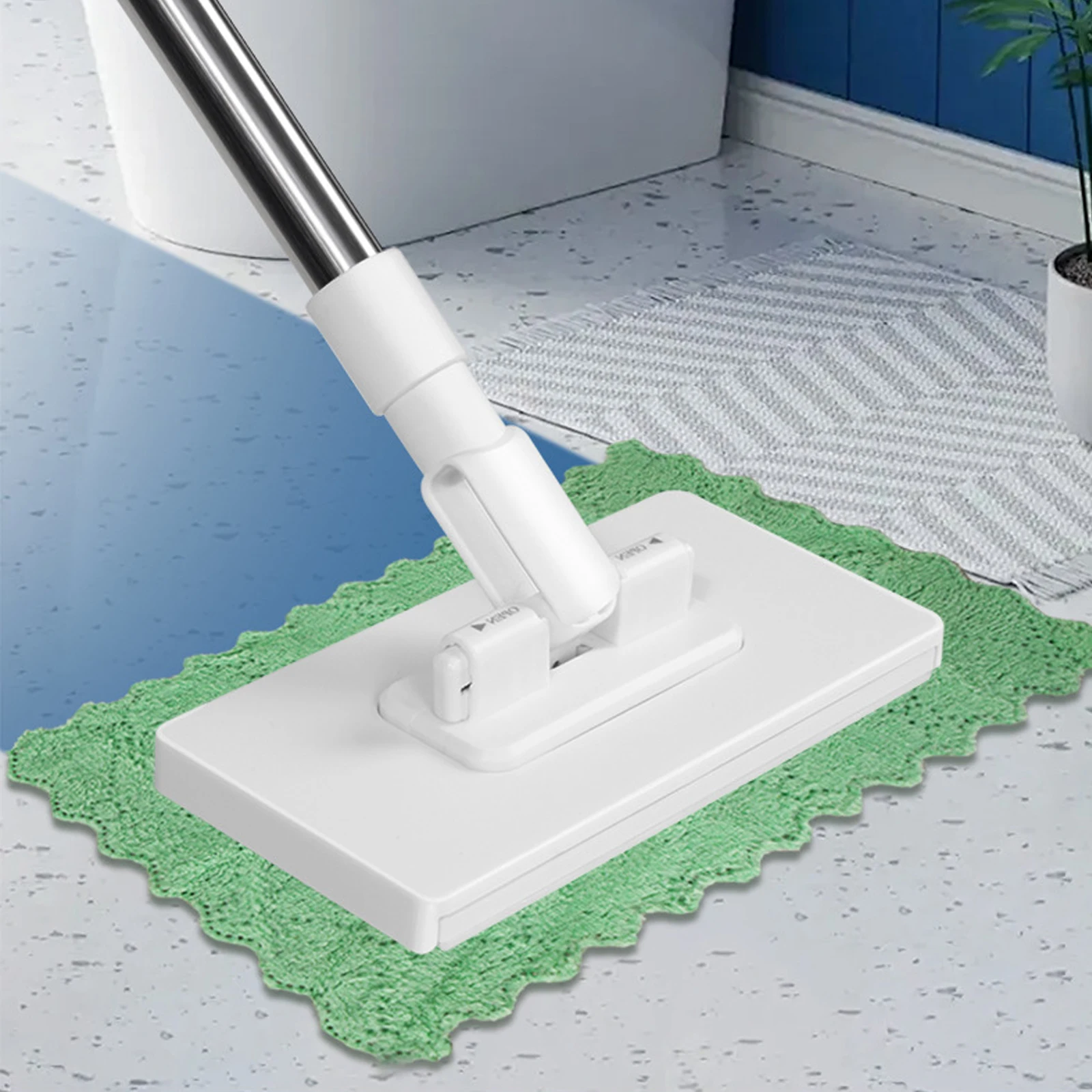Lazy Mops Dry and Wet Use Sweeper Dust Mop with 5/10 Reusable Cloths for Hardwood Tile Marble & Laminate Floors