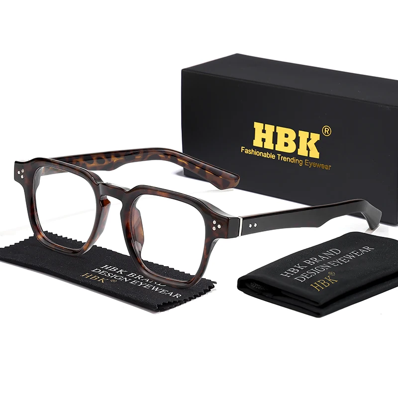 

HBK Classic Square Glasses Men Anti Blue Light Core Insert Temple Computer Glasses for Women Luxury Brand Glasses Frame