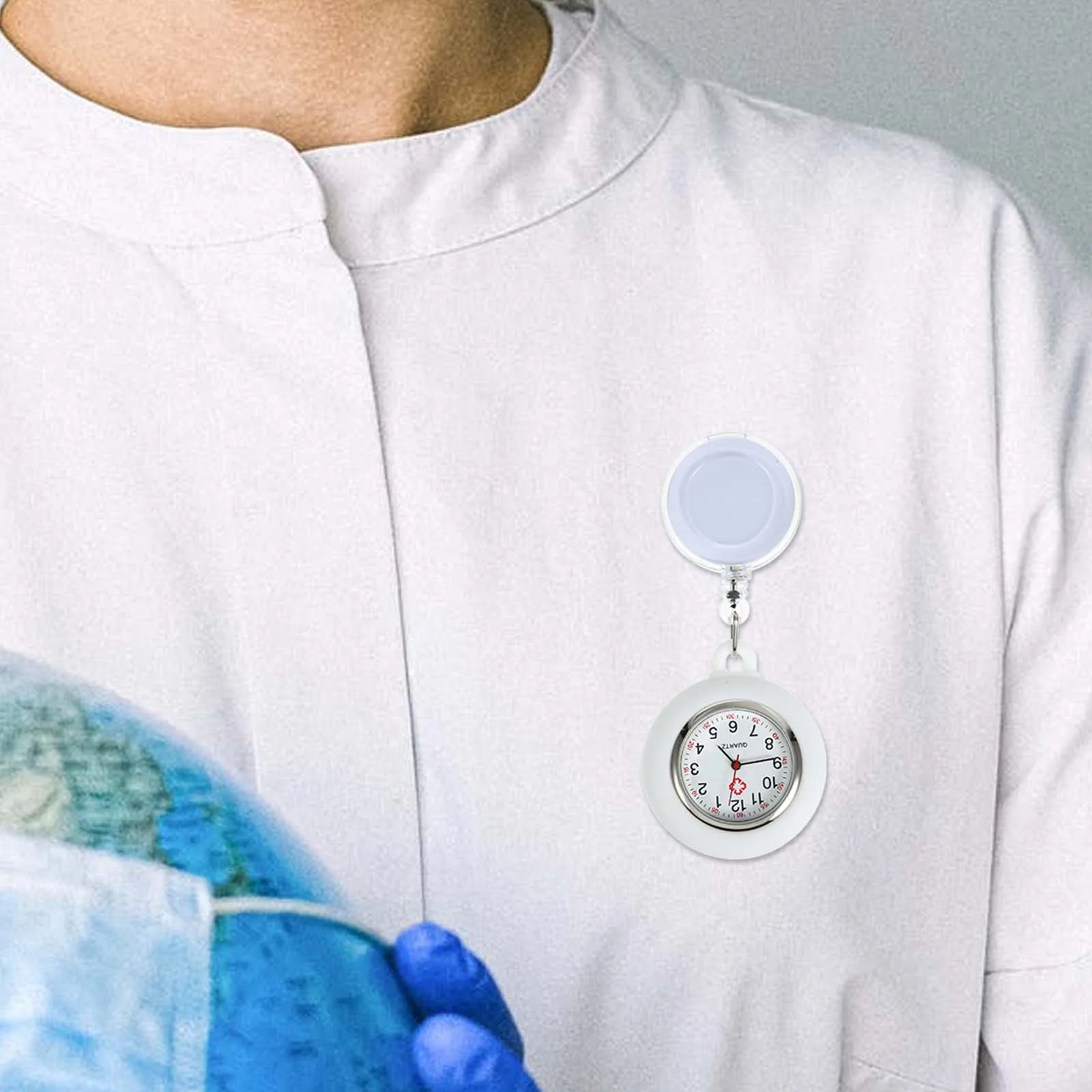 

Pocket Watch for Student Nurse Badge Reel Clip-on Hanging Watch Clear Number Accurate Timekeeping Durable Fashion Smiling Face