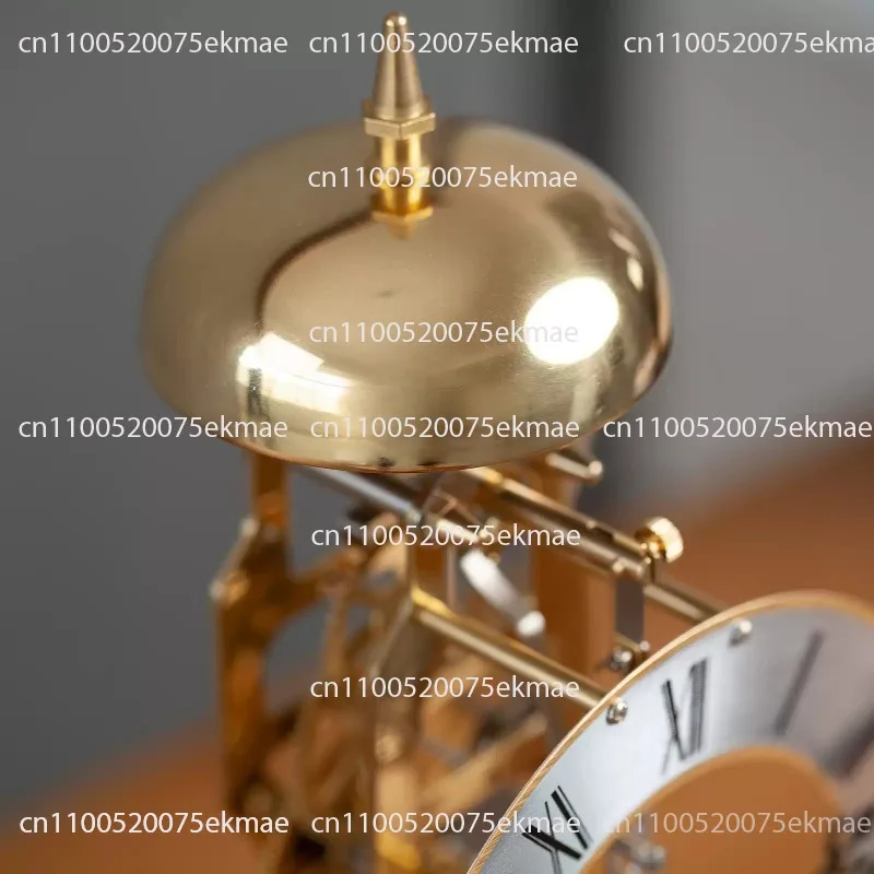 Solid Copper Table Clock Movement with Glass Face and Hourly Chime