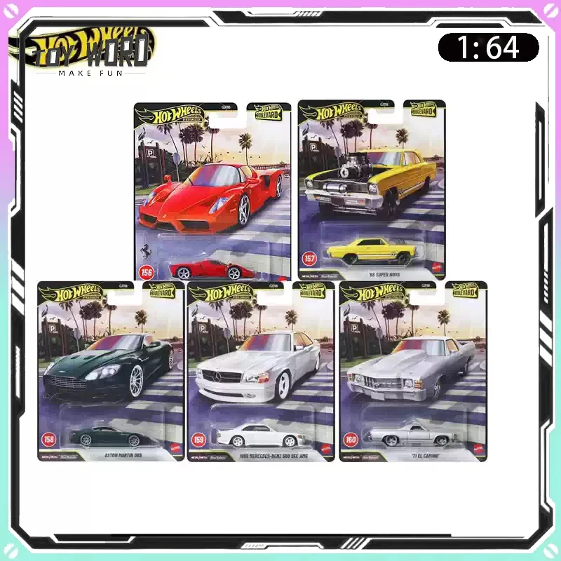 Nuevo Hot Wheels Boulevard 32 GJT68 2026, Modelo de Auto de Metal Fundido a Presión, Base Metálica, Neumáticos de Goma, Ferrari Clásico, Superdeportivo, Colección de Juguetes, Regalo