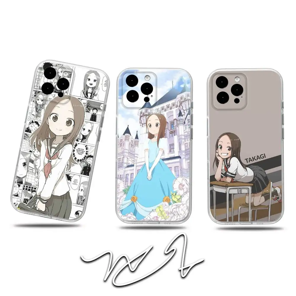 Casing HP KarakaiS Jozu no Takagi San untuk iPhone 17,16,15,14,13,12,11 Pro,Max,Plus,X,XS,XR,SE4,E Mini, Cover Transparan Lembut