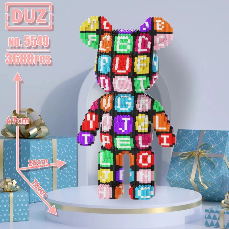 Bear Blocks Series Blocks DZ Small Particle Cartoon Splicing Block Decoration Student Unisex Extra Large Doll Gift Halloween New