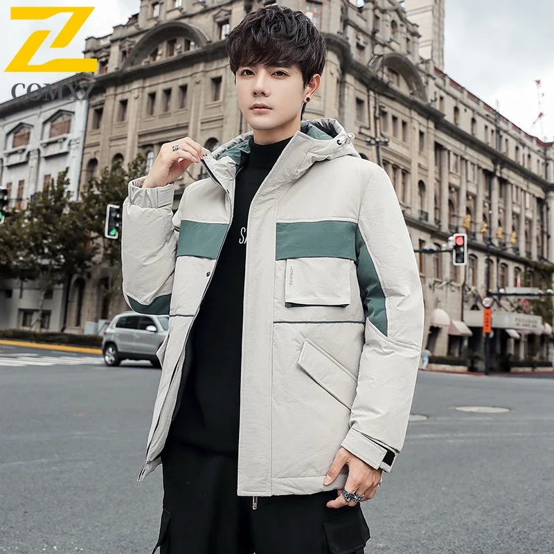 

COMXZ Men's Padding Coat Trendy Ski Warm Outdoor Jogger Tooling Lightweight Bread Jacket Road Trip Comfort Fit Fleece Jacket