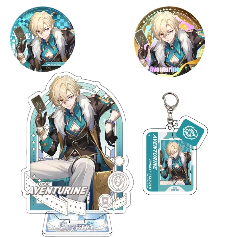 

Honkai：Star Rail Aventurine Anime Acrylic Stand Figure Model Pendant Keychain Badge Cosplay Decor Christmas Present for Friends