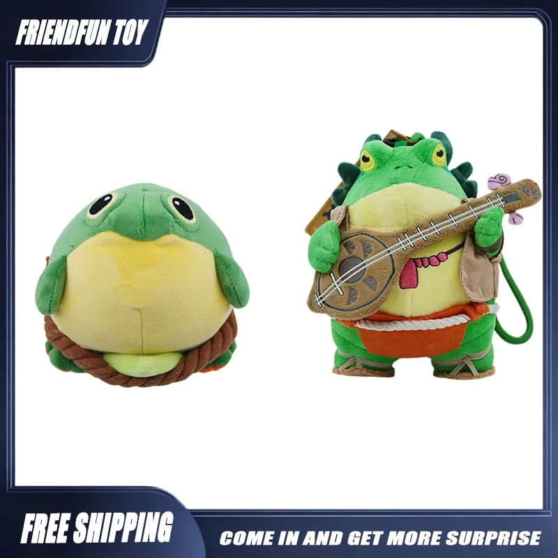 DOTA 2 Cute Skip the Delivery Frog Plush Keychain Cartoon Stuffed Doll Backpack Pendant Bag Charm Game Collection Toy Decor Gift