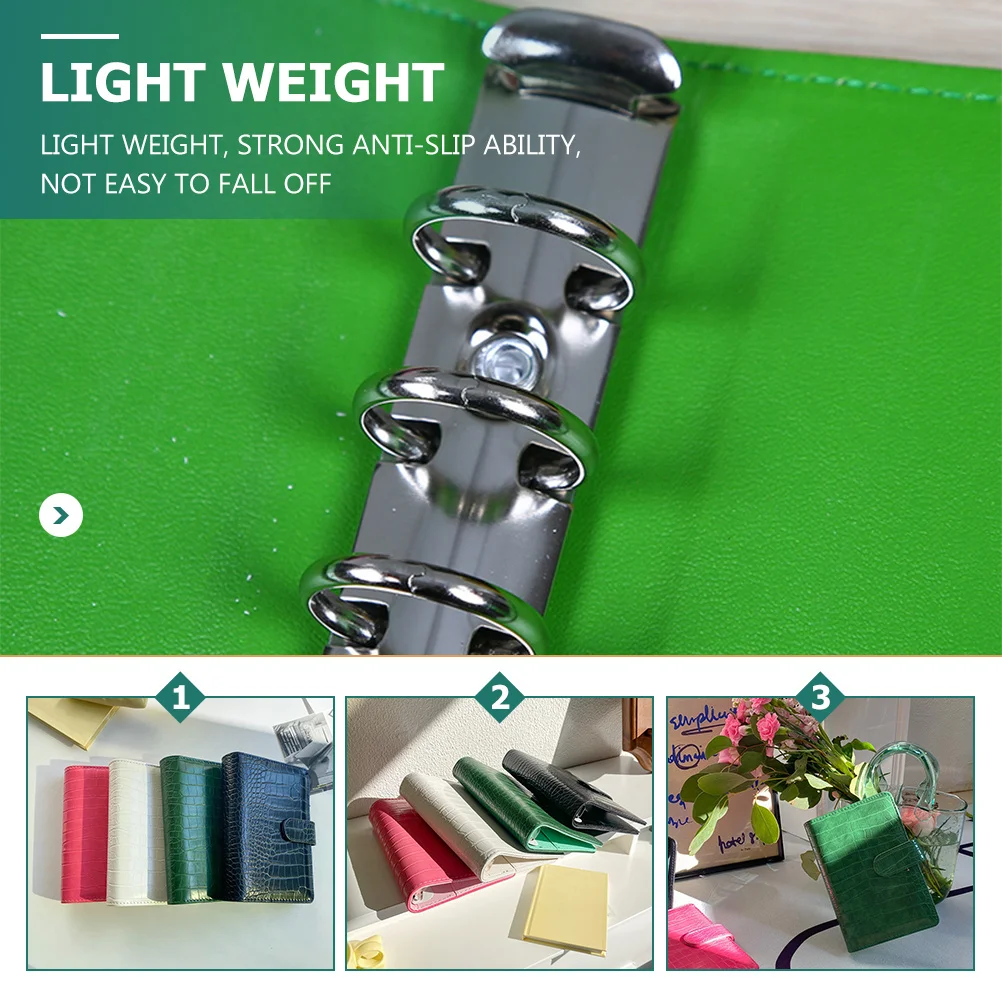 

A6 Loose Leaf Notebook Cover Crocodile Texture Binder Budget Planner Portable Journal Scrapbook Refillable Holder Folder