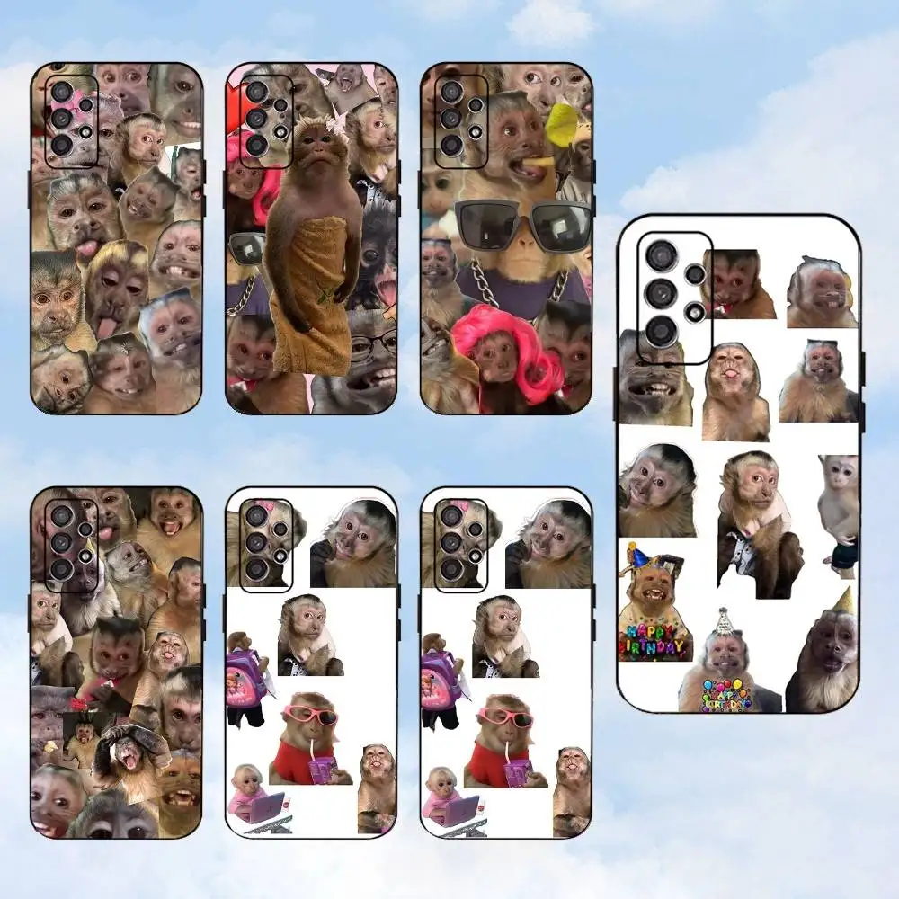 

Funny monkey Phone Case For Samsung S25,S24,S23,S22,S21,S20,S10,Ultra,Plus,Lite,FE,Soft Silicone Black Cover