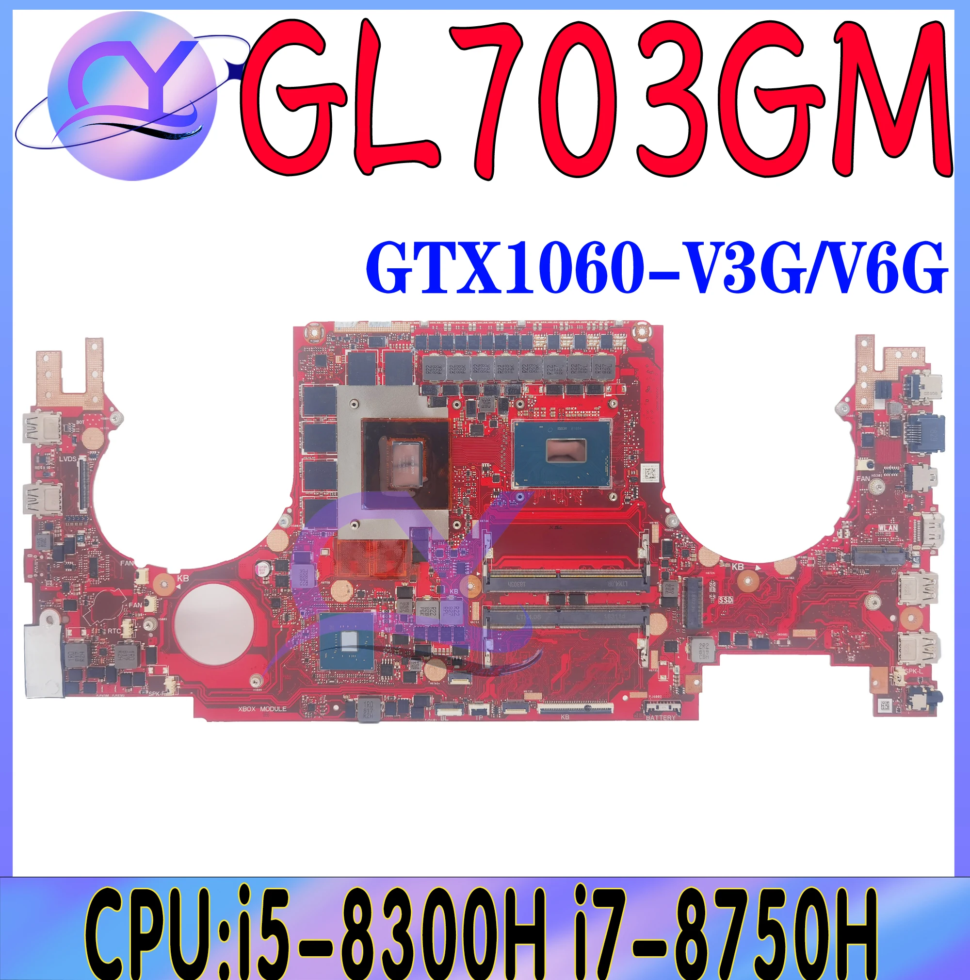 

GL703GS Laptop Motherboard For ASUS ROG PLUS GL703 GL703G GL703GM Mainboard With i5 i7-8th GTX1060-V3G/6G GTX1070/V8G 100% Well