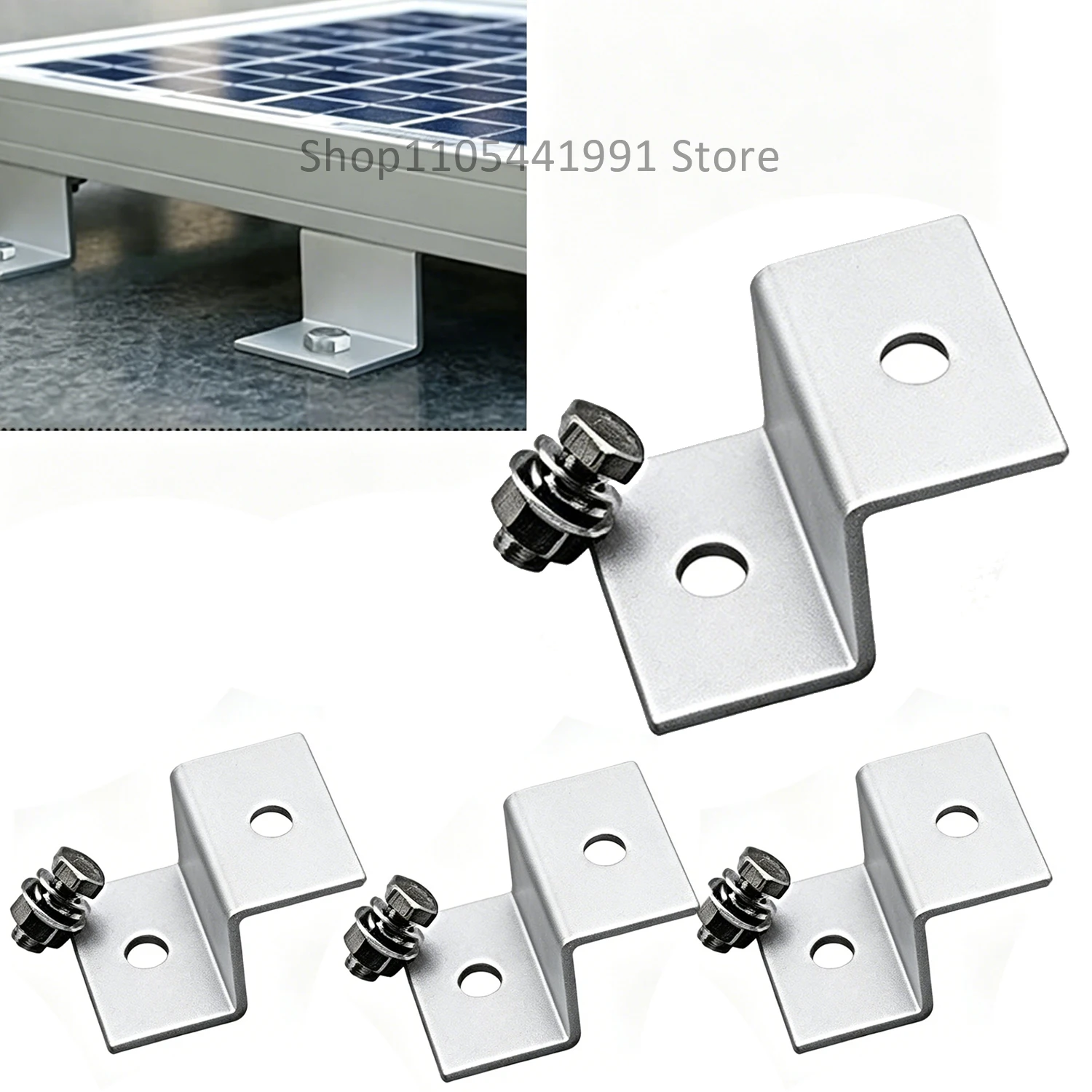Soportes en Z para Paneles Solares, Kits de Montaje con Tuercas y Tornillos para RV, Remolques, Barcos, Yates, Paredes, Instalación en Techos Fuera de la Red