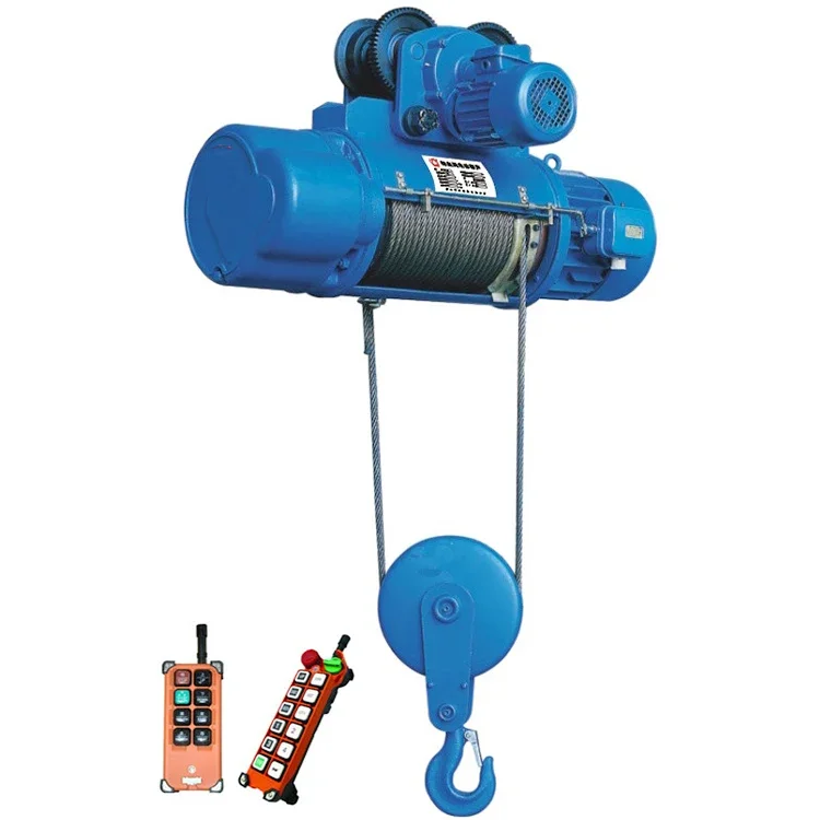 Small electric wire rope hoist 250 kg 2 ton 5 ton with wireless remote control for sale