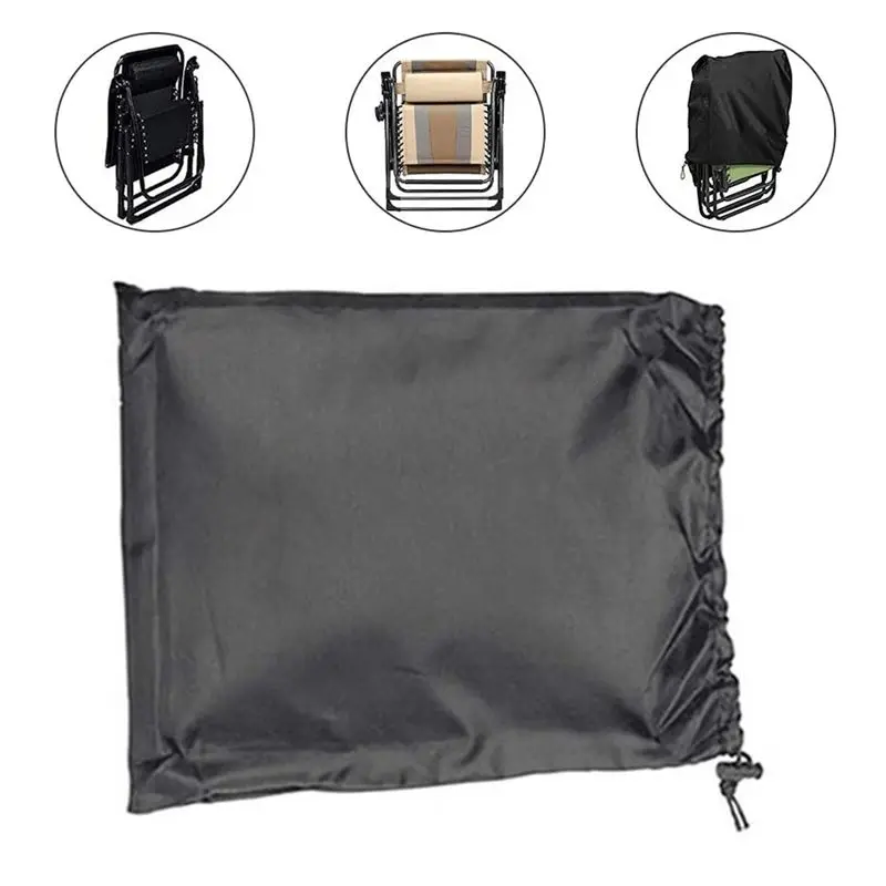 PZHI Folding Chair Cover Waterproof Dustproof for 2 Zero Gravity Chairs, 32.3x36.6 Inch Black Patio Furniture Covers,