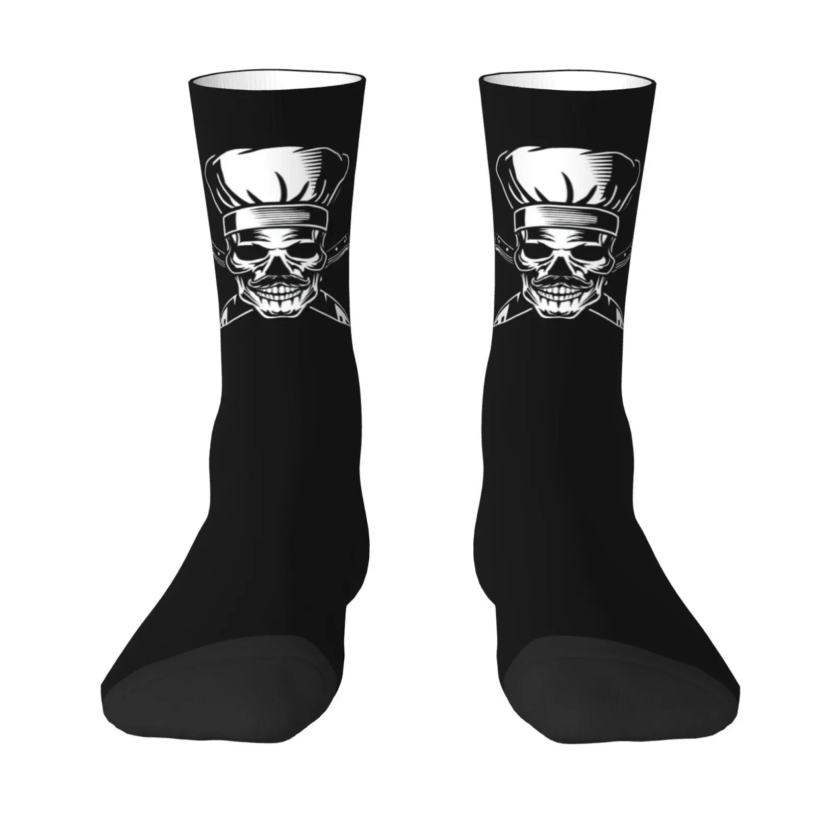 

Double Knife Chef Skull Pattern Adult Socks Streetwear Unisex Anti - Slip Breathable Soft for Party Crazy Gift Skate Sports Wear