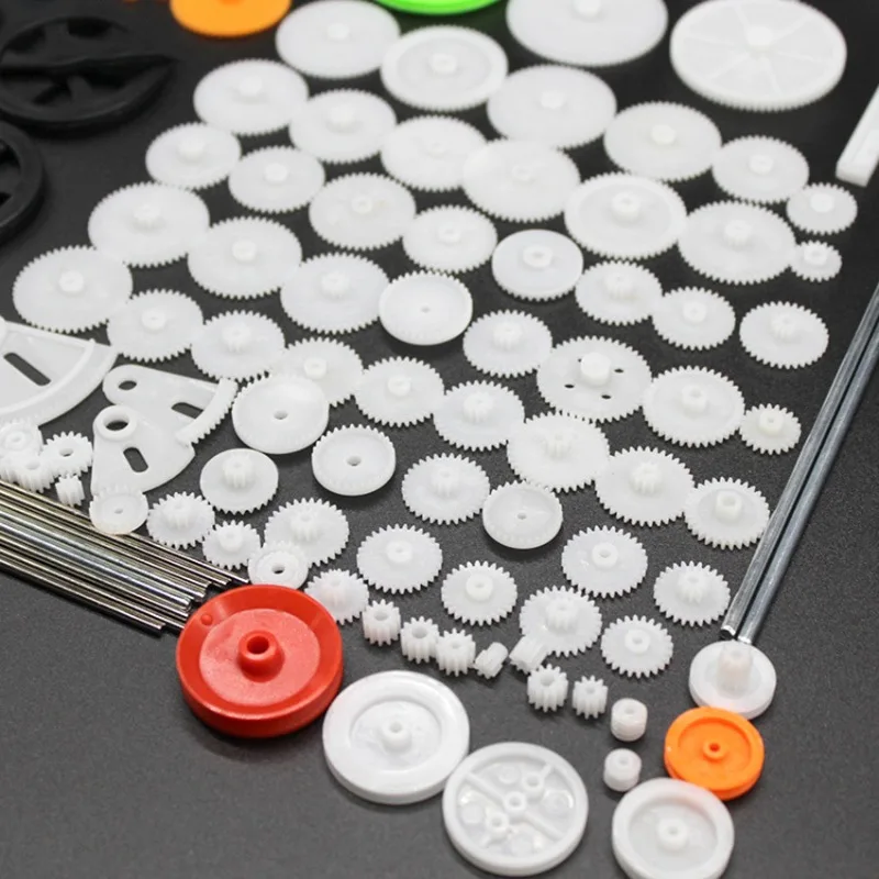 1 комплект, пластиковая зубчатая рейка, шкив, ремень, червяк, двойная и одинарная червячная передача, модель «сделай сам», коробка передач, детали силовой передачи