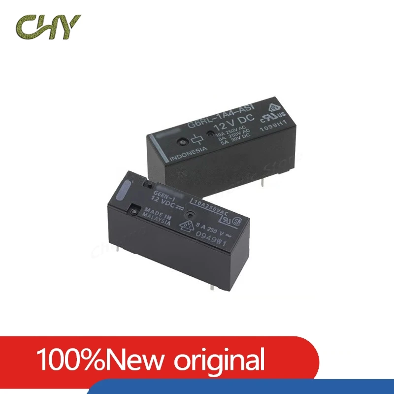 Original Genuine Relay G6RN-1/-1A-5VDC/12VDC/24VDC G6RL-14/1A4-ASI 5/4Pin 8A/10A SPDT/SPST-NO Power Relay