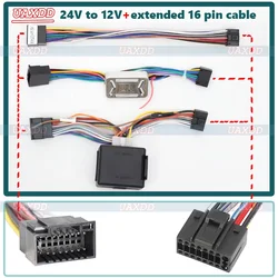 24 volts 12 volts 24V to 12V cable cars and trucks harness 5A Voltage Converter Filter Power Supply Voltage Regulator Rear View
