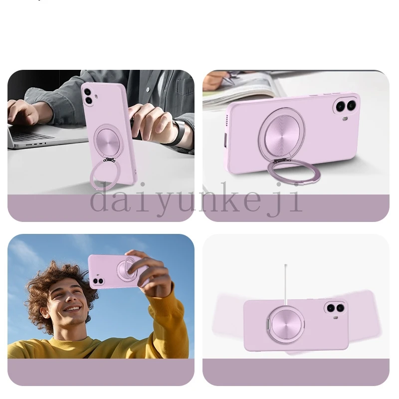 Magnetyczne etui na telefon For Nothing Phone 2 1 Silicone Case Nothing Phone 2A Soft Cover With Holder Bracket Screen Film