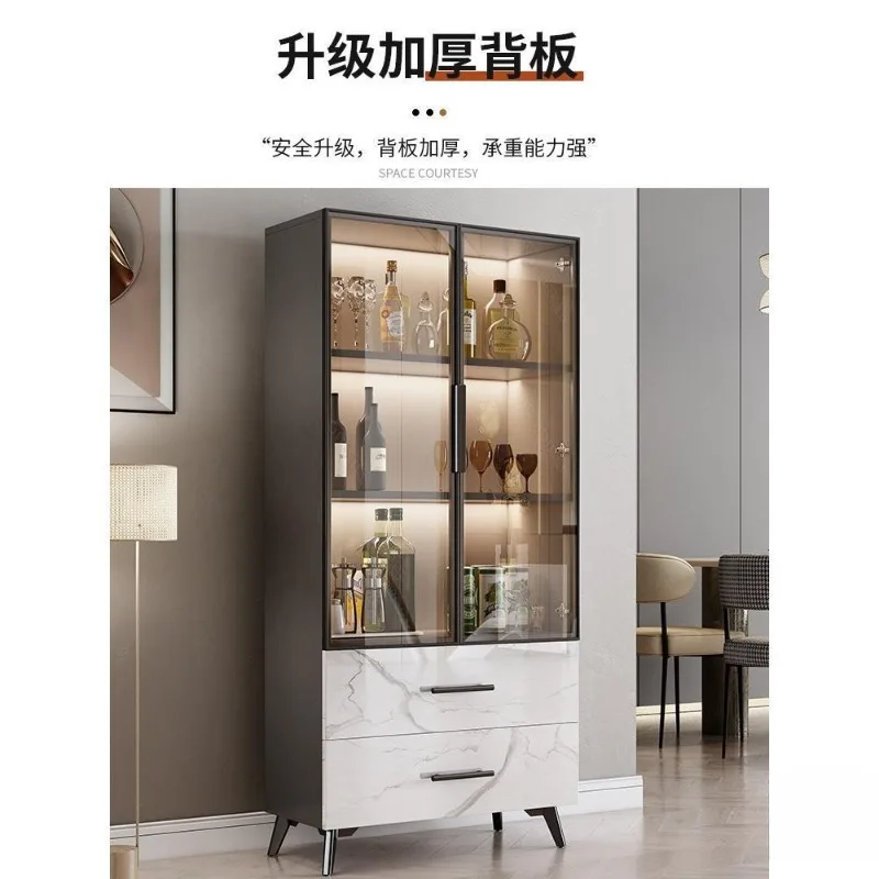 integrated dining side light luxury dustproof living room  wall high kitchen storage