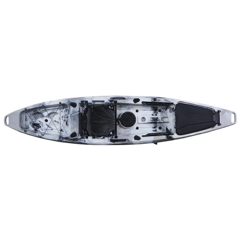 One Person Pedal Sea Fishing Kayak With Wheels For Easier Transportation Surfing Ready Lightweight & Durable